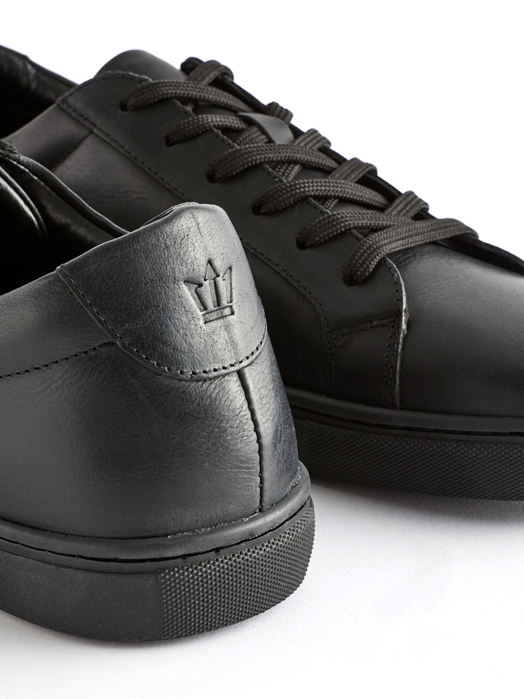 Black Leather Trainers