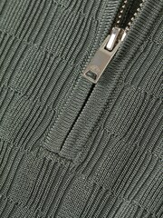 Reiss Green Ubud Half-Zip Textured Polo T-Shirt - Image 7 of 7