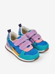 JoJo Maman Bébé Lilac Multi Riptape Trainers - Image 3 of 8
