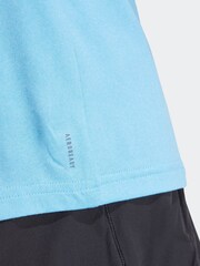 adidas Blue Aeroready Train Essentials 3-Stripes T-Shirt - Image 6 of 7