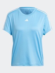 adidas Blue Aeroready Train Essentials 3-Stripes T-Shirt - Image 7 of 7