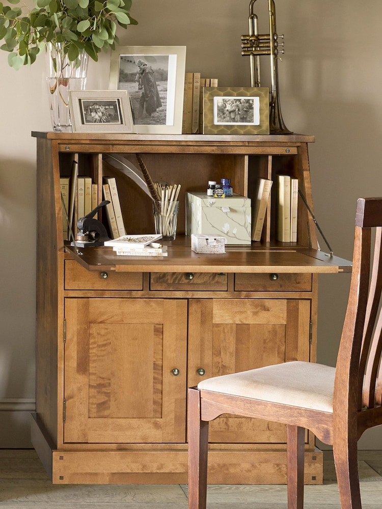 Laura Ashley Honey Gold Garrat 2 Door 3 Drawer Bureau Desk - Image 1 of 5