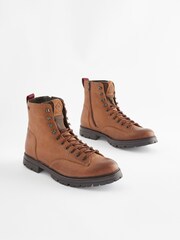 Tan Brown Leather Monkey Boots - Image 1 of 5