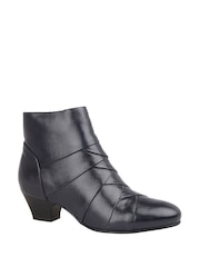 Lotus Navy Blue Leather Ankle Boots - Image 1 of 4
