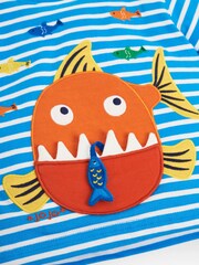 JoJo Maman Bébé Blue Piranha T-Shirt - Image 2 of 2