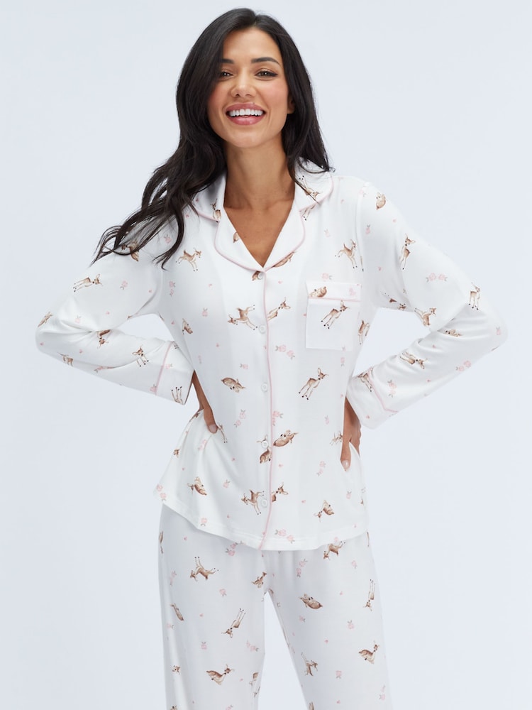 Boux Avenue Deer Modal Long Pyjamas Set - Image 6 of 6 Boux Avenue Deer Modal Long Pyjamas Set - Image 6 of 6
