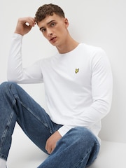 Чисто-белый - Футболка Lyle & Scott из хлопка с длинным рукавом - Изображение 1 из 4