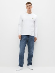 Чисто-белый - Футболка Lyle & Scott из хлопка с длинным рукавом - Изображение 3 из 4