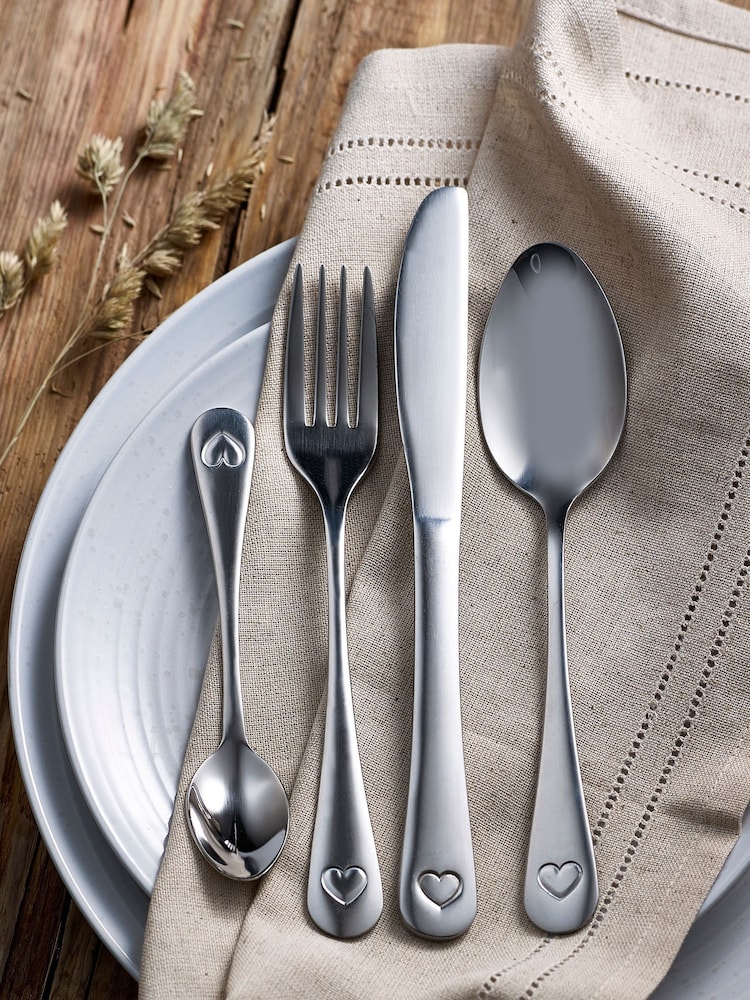 Silver 16pc Heart Stainless Steel Set - Image 1 of 4