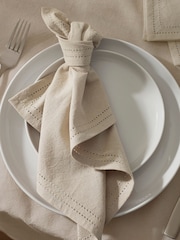 Natural Edge Trim 100% Cotton Napkins Set of 4 - Image 1 of 3