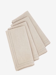 Natural Edge Trim 100% Cotton Napkins Set of 4 - Image 3 of 3