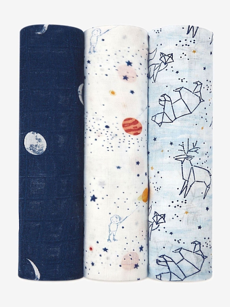 aden + anais White Large Silky Stargaze Soft Muslin Blankets 3 Pack - Image 1 of 3