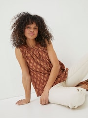 FatFace Natural Morgan Woodblock Cami Blouse - Image 3 of 5