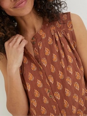 FatFace Natural Morgan Woodblock Cami Blouse - Image 4 of 5