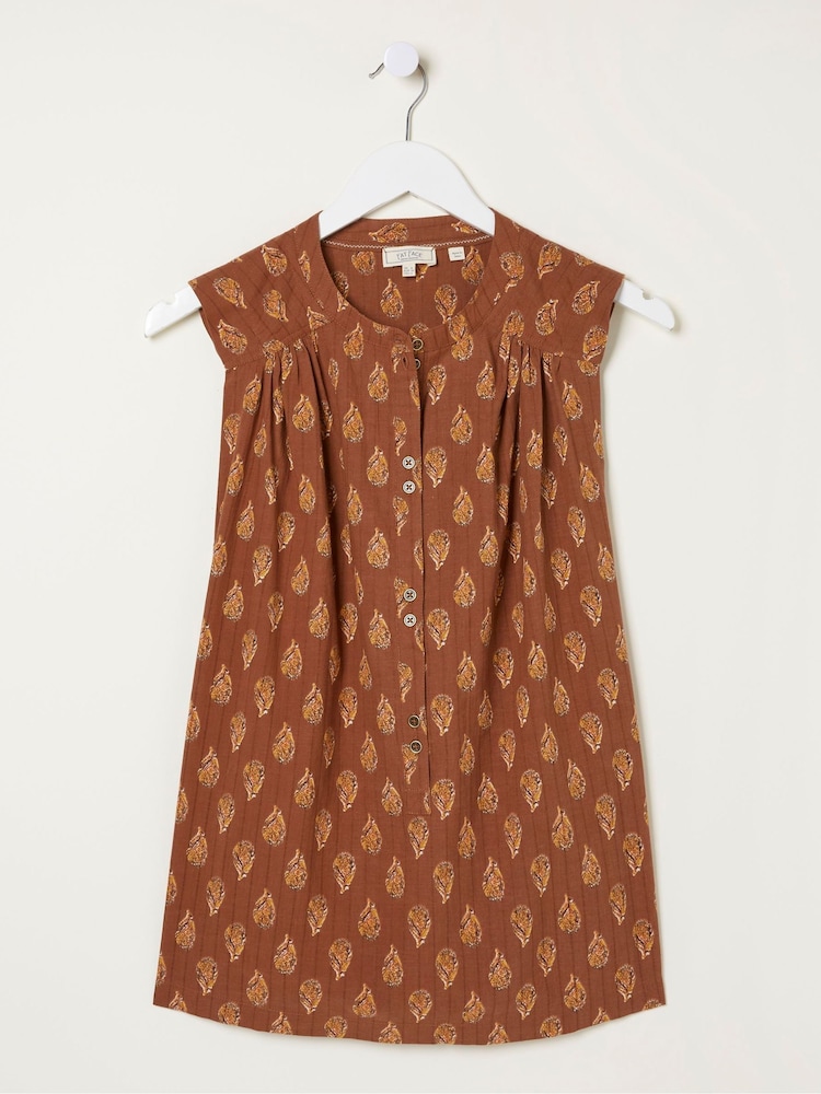 FatFace Natural Morgan Woodblock Cami Blouse - Image 5 of 5 FatFace Natural Morgan Woodblock Cami Blouse - Image 5 of 5