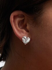 Simply Silver Silver Tone Knotted Heart Earrings - Image 3 of 3