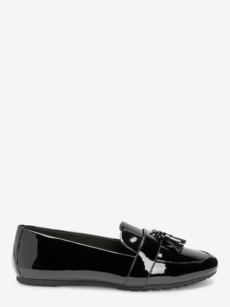 Black Regular/Wide Fit Forever Comfort® Cleated Tassel Loafers - Image 1 of 4