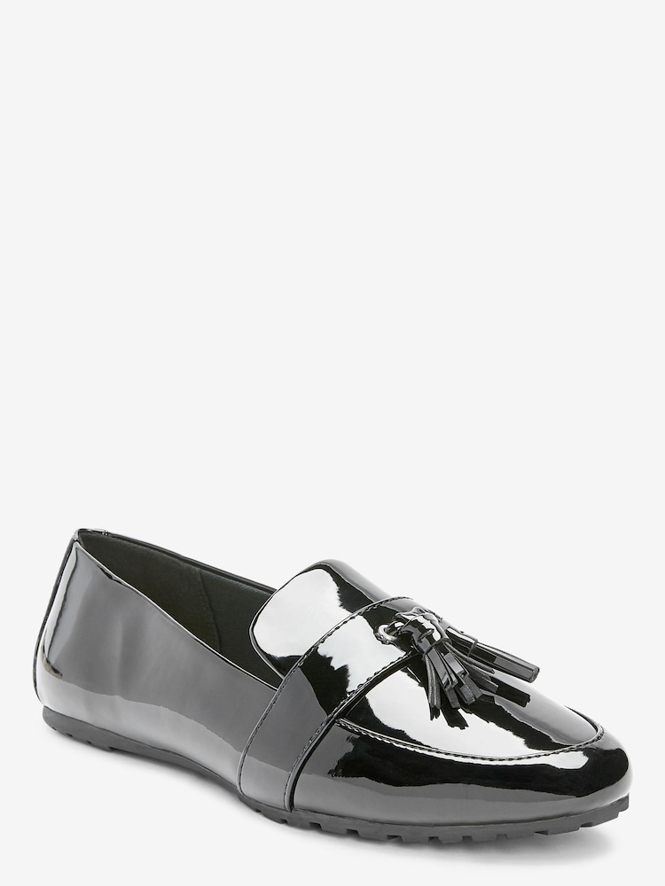 Black Regular/Wide Fit Forever Comfort® Cleated Tassel Loafers - Image 2 of 4