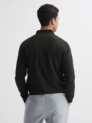 Reiss Forest Green Flintoff Hybrid Quilt and Knit Zip-Through Jacket - Image 5 of 5