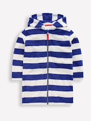 Boden Blue Towelling Zip-Up Throw-On Cover-Up - Image 1 of 3
