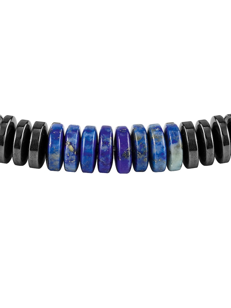BOSS Blue Slice Hematite And Lapis Beaded Bracelet - Image 3 of 3