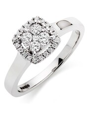 Beaverbrooks 9ct Diamond Cluster Ring - Image 1 of 6