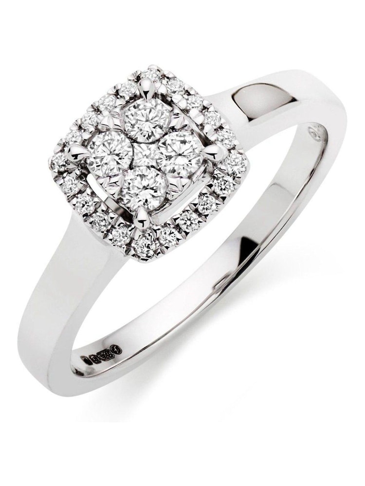 Beaverbrooks 9ct Diamond Cluster Ring - Image 1 of 6