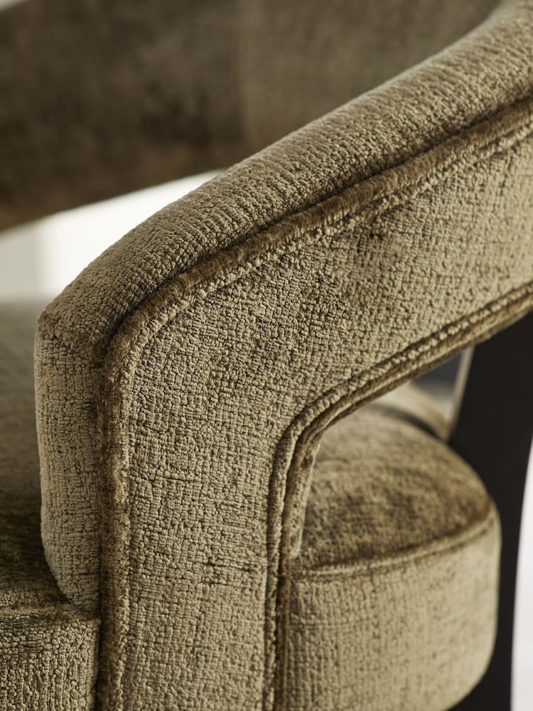 Plush Chenille Moss Green Remi Bar Stool - Image 2 of 8