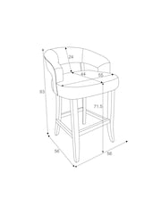 Plush Chenille Moss Green Remi Bar Stool - Image 4 of 8