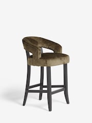 Plush Chenille Moss Green Remi Bar Stool - Image 5 of 8