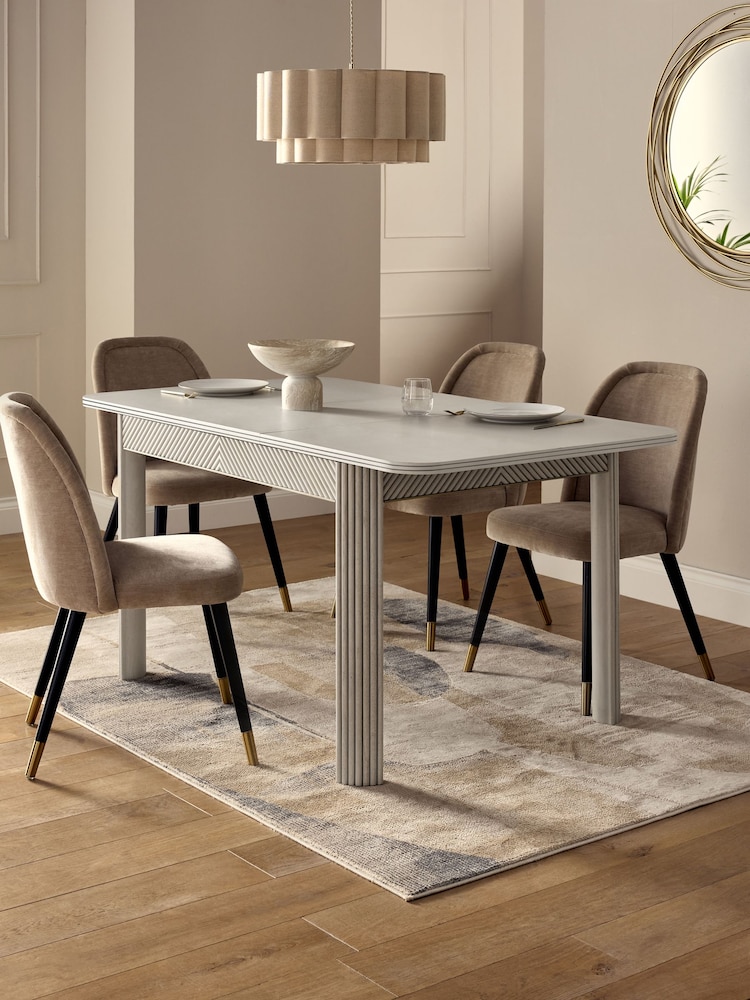 Grey Valencia Rectangle 4 to 6 Extending Dining Table - Image 1 of 7 Grey Valencia Rectangle 4 to 6 Extending Dining Table - Image 1 of 7