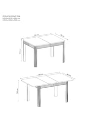Grey Valencia Rectangle 4 to 6 Extending Dining Table - Image 4 of 7