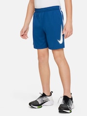 Nike Teal Blue Dri-FIT Multi+ Graphic Training Shorts - Image 1 of 6
