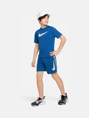 Nike Teal Blue Dri-FIT Multi+ Graphic Training Shorts - Image 4 of 6