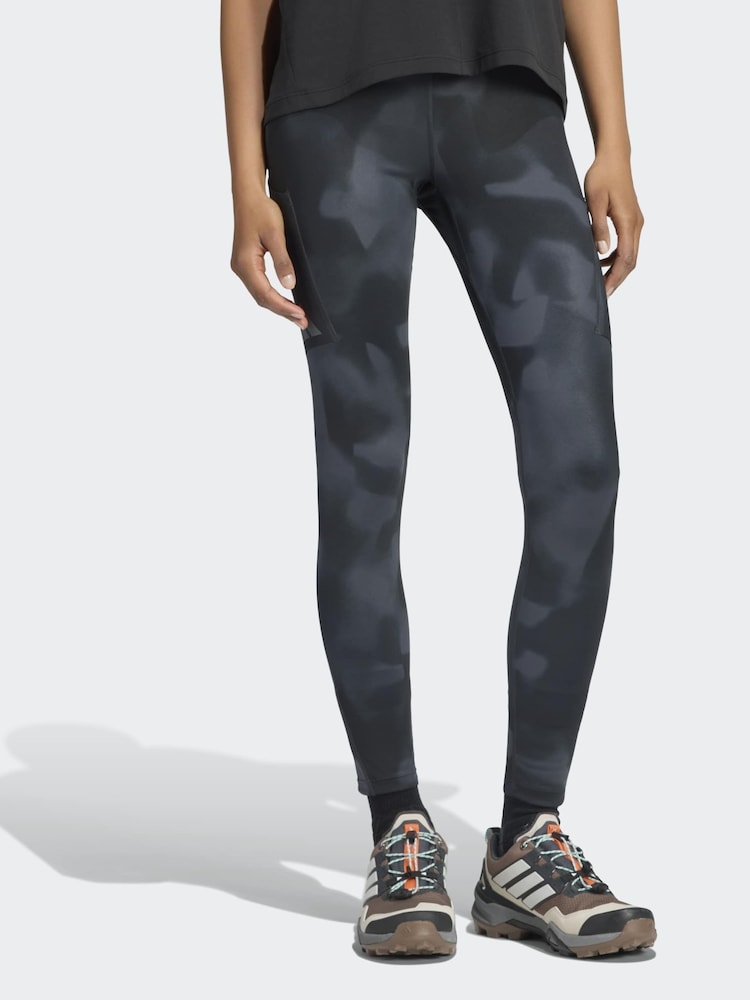 adidas Terrex Black/Grey Printed Leggings - Image 1 of 6 adidas Terrex Black/Grey Printed Leggings - Image 1 of 6