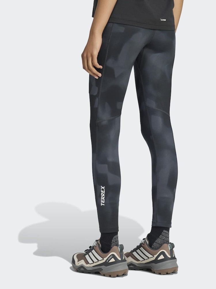 adidas Terrex Black/Grey Printed Leggings - Image 2 of 6 adidas Terrex Black/Grey Printed Leggings - Image 2 of 6