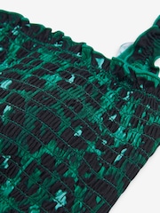 Green Leopard Shirred Bandeau Bikini Top - Image 7 of 7