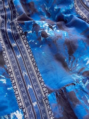 Blauer Print - Maxikleid mit Puffärmeln - Bild 6 von 6