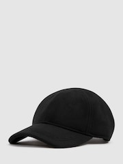 Reiss Black Clark Wool Blend Baseball Cap - Image 1 of 4