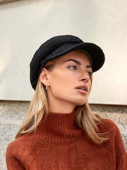 Black Baker Boy 100% Cotton Hat - Image 2 of 5