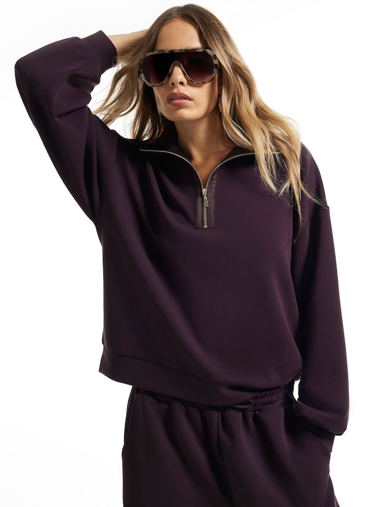 River Island Red Premium Funnel Neck Sweatshirt - Image 1 of 5