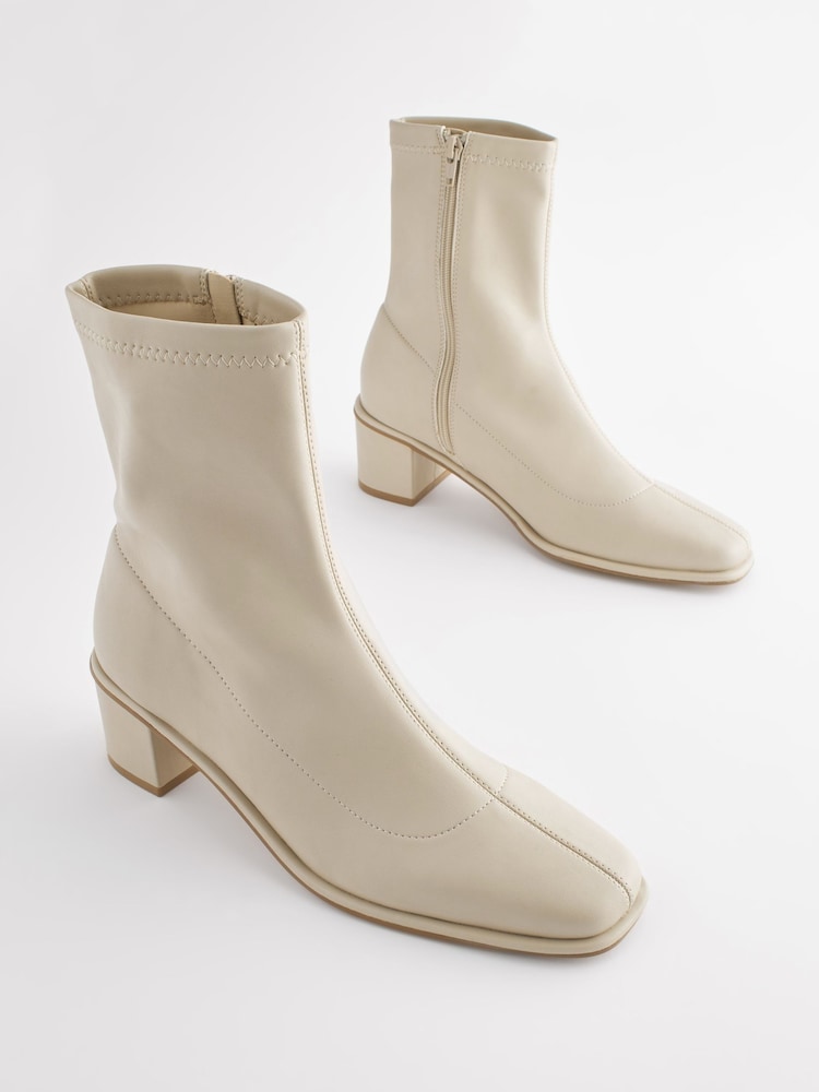 Bone Natural Extra Wide Fit Forever Comfort® Sock Ankle Boots - Image 1 of 5