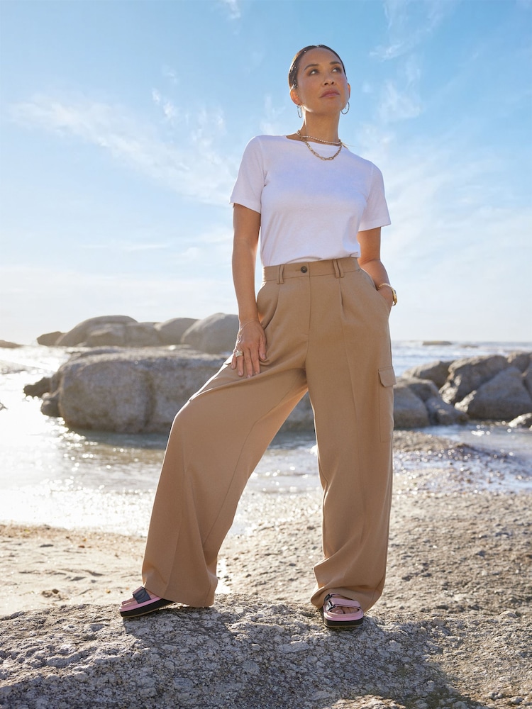 Myleene Klass Camel Cargo Suit Trousers - Image 1 of 5