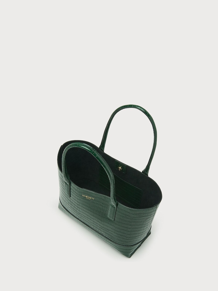 LK Bennett Green Simple Lacey Tote Bag - Image 3 of 3