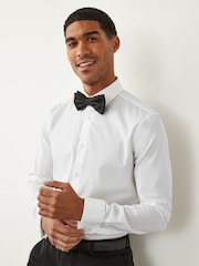 White Slim Fit Double Cuff 100% Cotton Shirt - Image 1 of 7