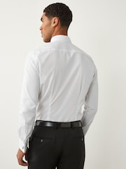 White Slim Fit Double Cuff 100% Cotton Shirt - Image 3 of 7