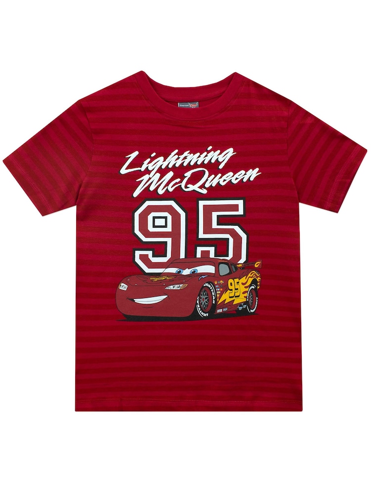 Character Red 100% Cotton Disney Cars Short Sleeved T-Shirt - Image 1 of 5