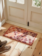 Terracotta Orange Autumnal Leaves Doormat - Image 1 of 9