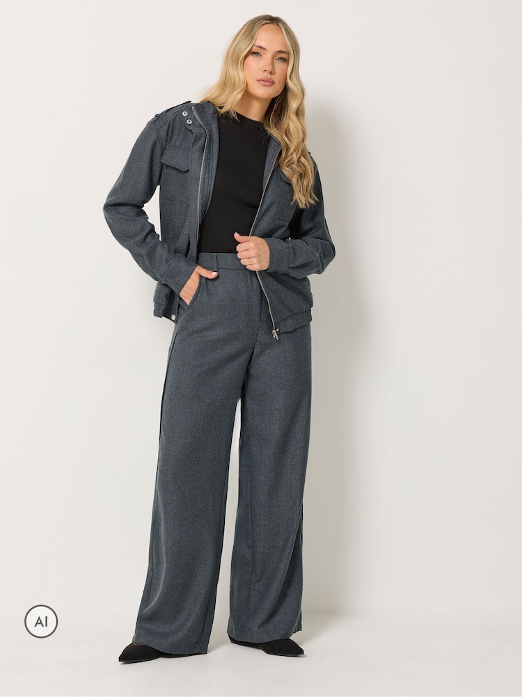 Long Tall Sally Dark Grey Premium Herringbone Trousers - Image 1 of 7 Long Tall Sally Dark Grey Premium Herringbone Trousers - Image 1 of 7