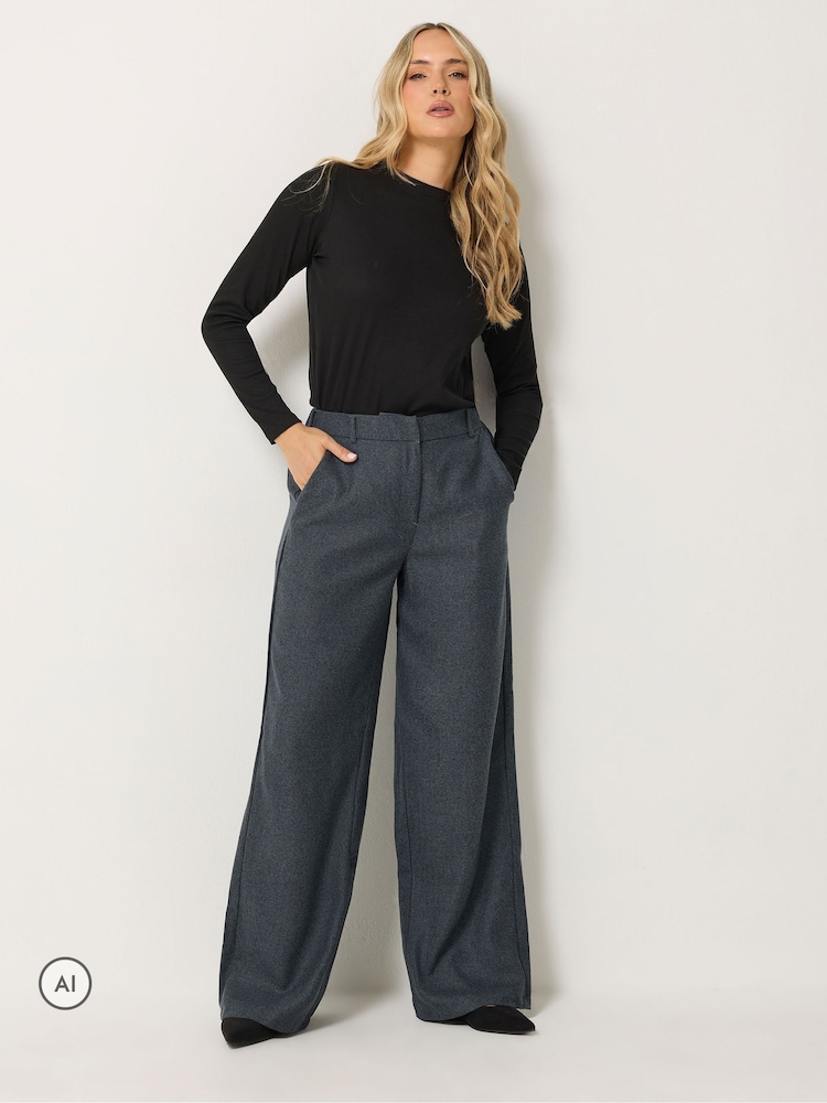 Long Tall Sally Dark Grey Premium Herringbone Trousers - Image 2 of 7 Long Tall Sally Dark Grey Premium Herringbone Trousers - Image 2 of 7
